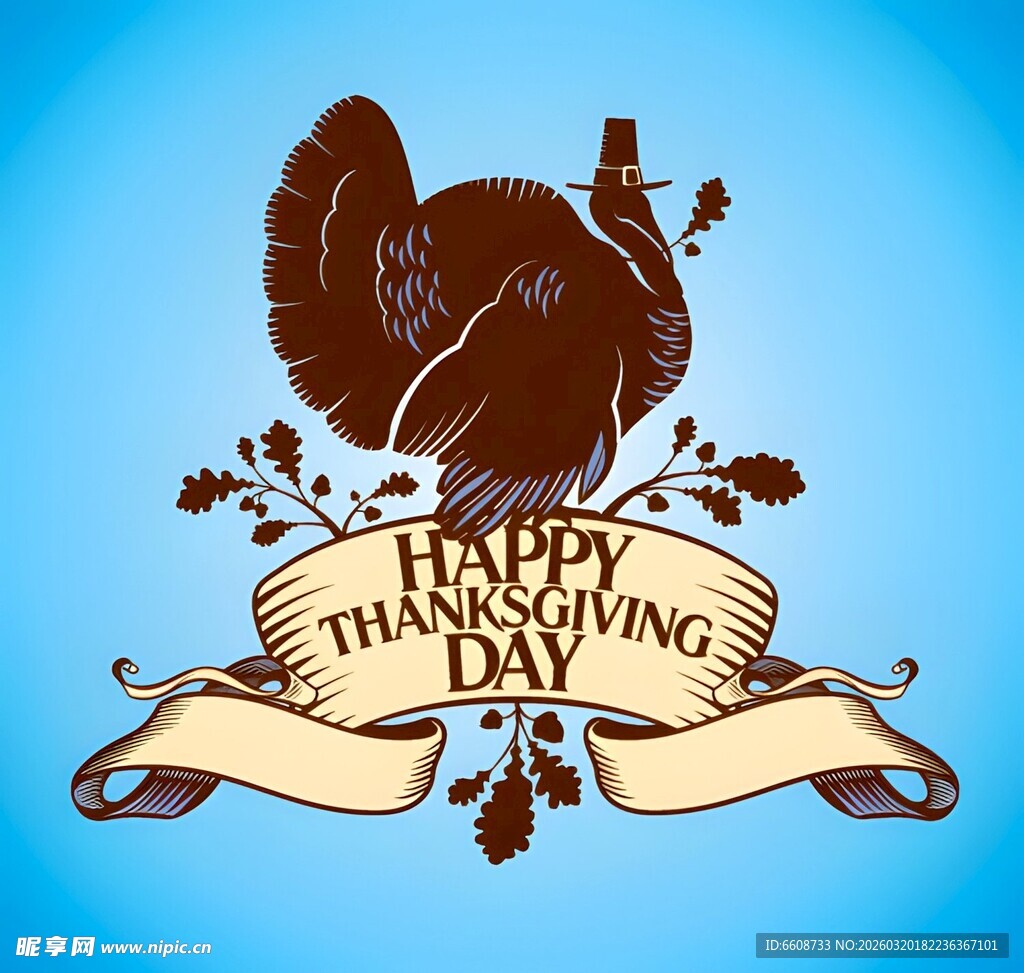 感恩节快乐插画