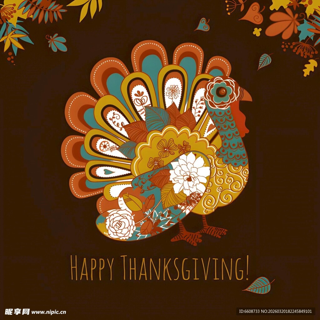感恩节火鸡插画