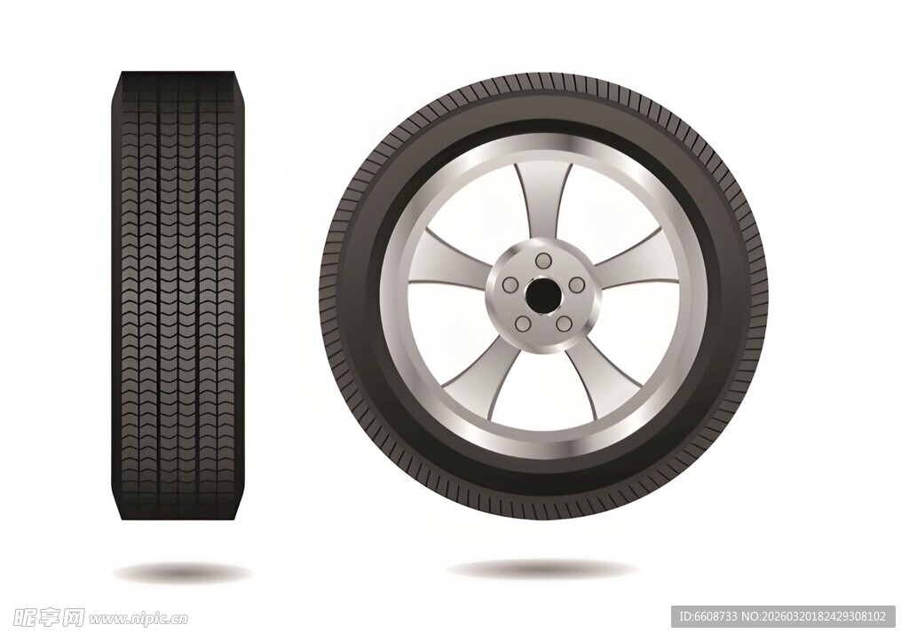 汽车轮毂与轮胎展示