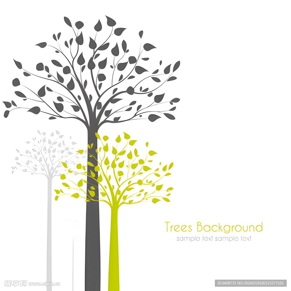 简约风格树木装饰背景图