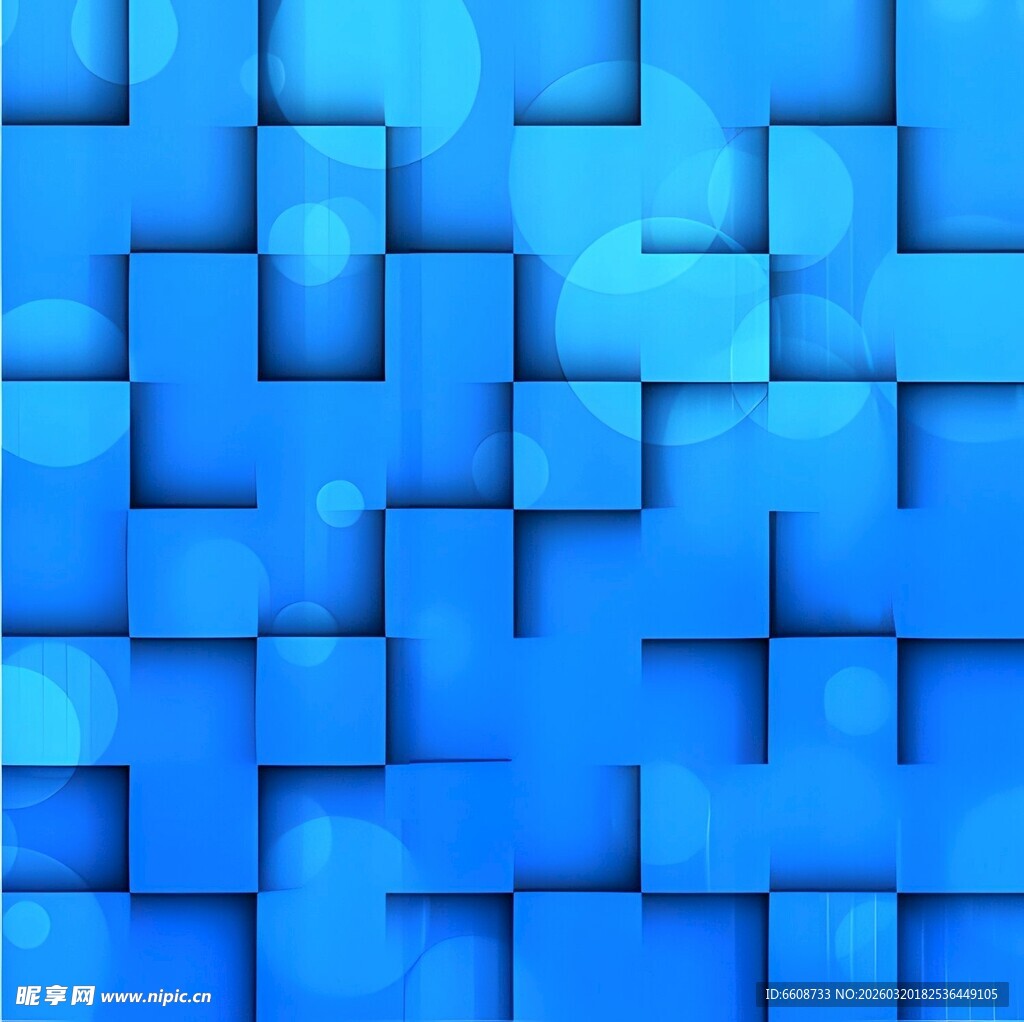 蓝色立体方块拼接背景