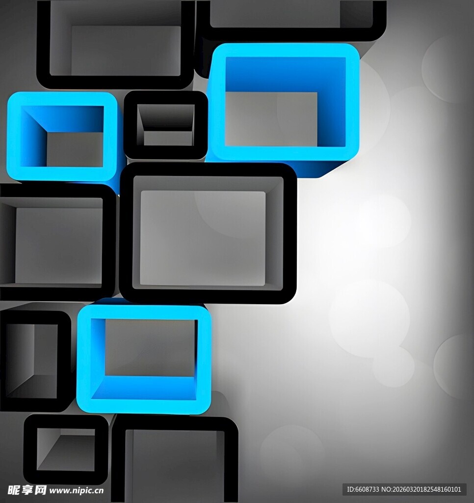 立体方块几何抽象背景图