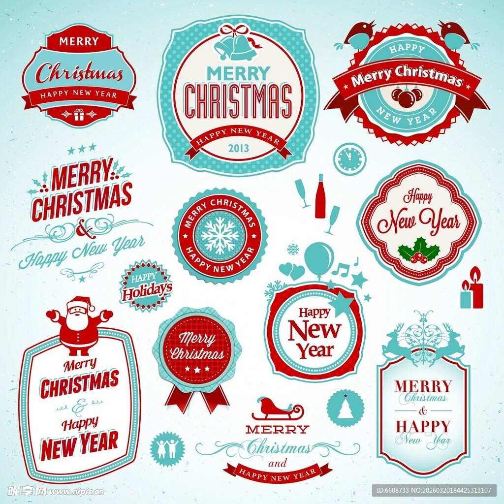 圣诞主题装饰标签设计元素