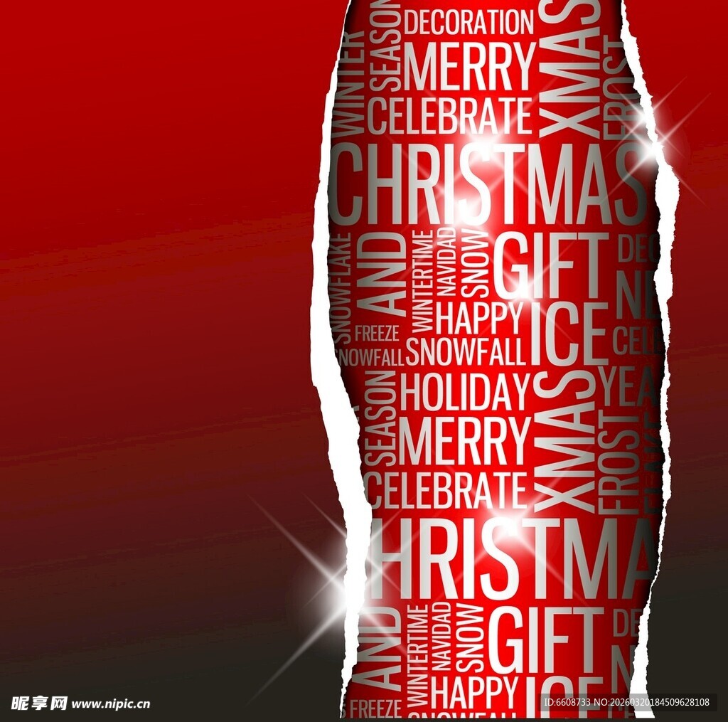 圣诞主题红色创意文字瓶子