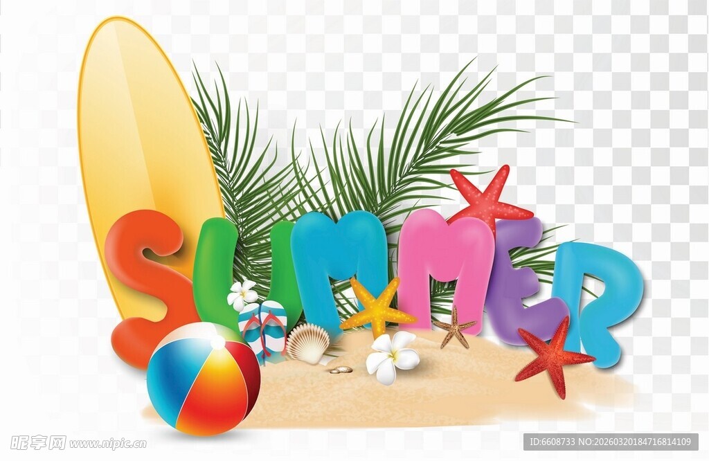 夏日海滩促销海报