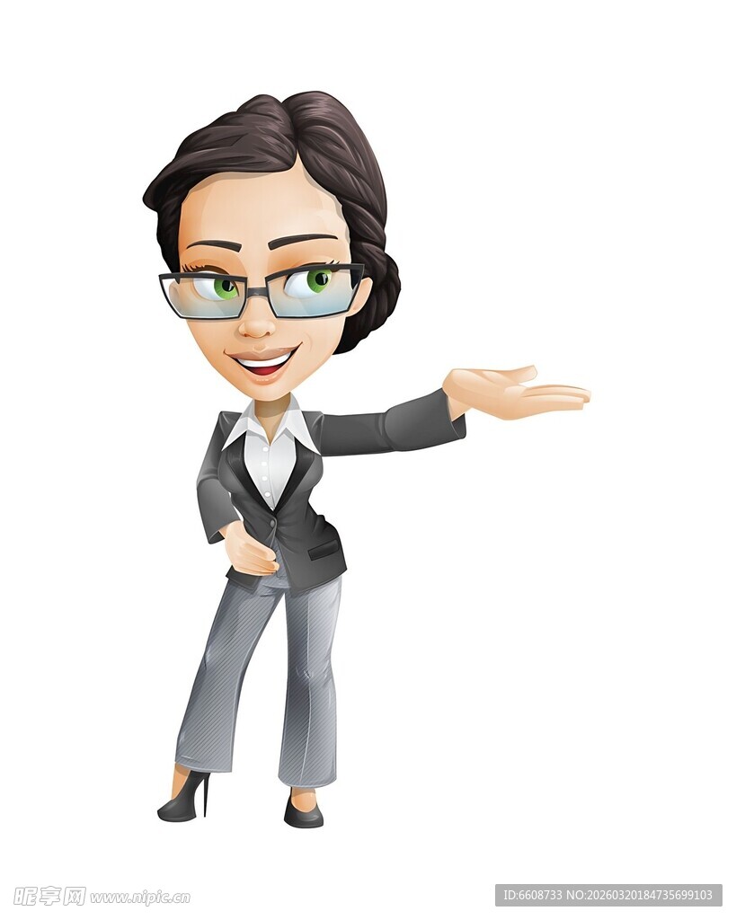 商务女性手势指引