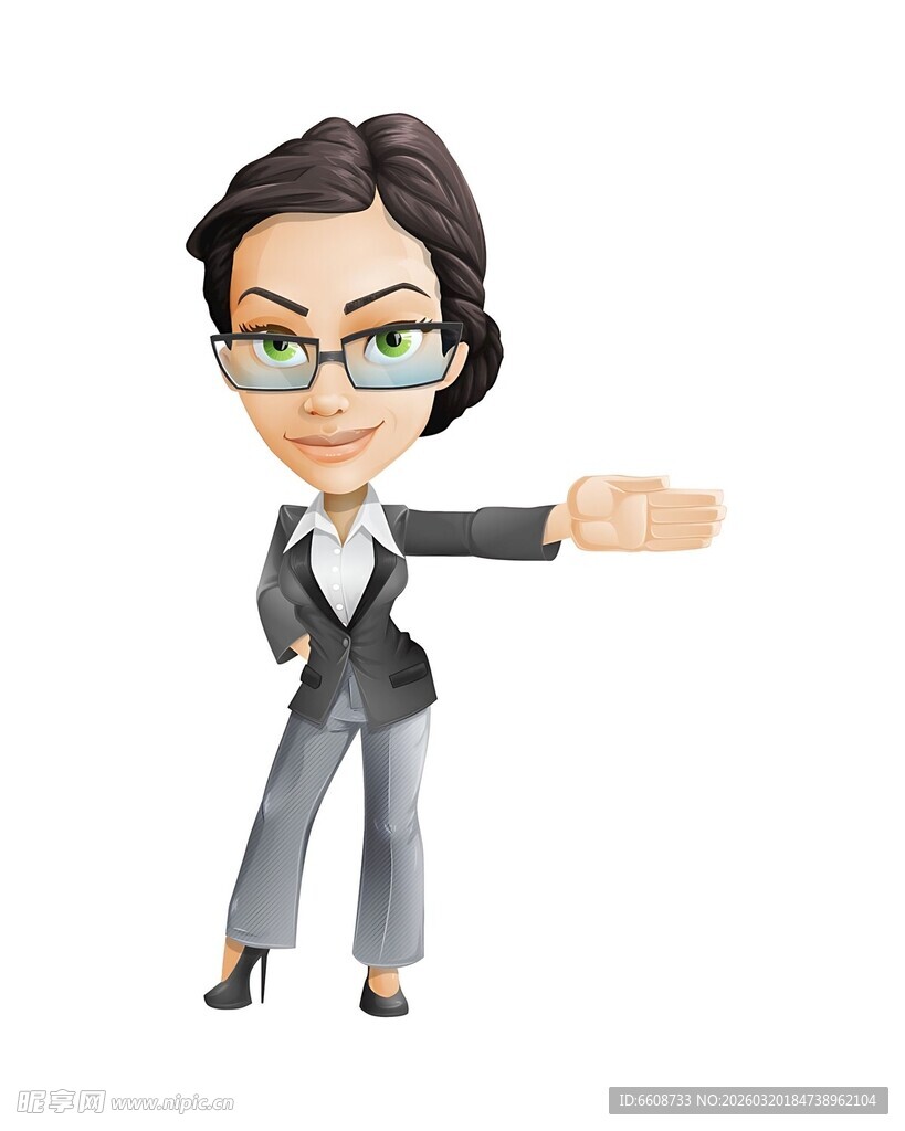 干练女职员指向前方