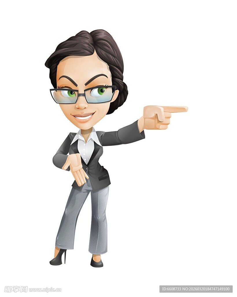干练女商人指向前方