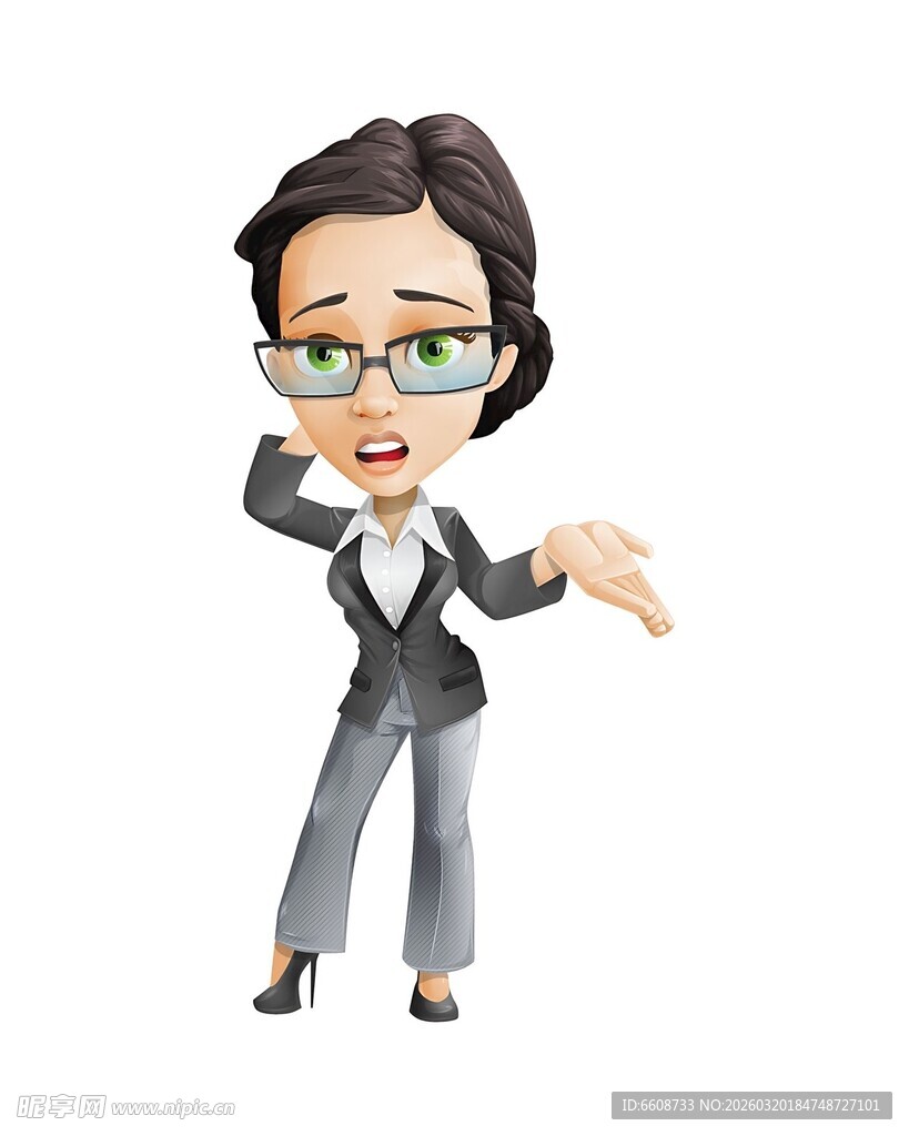 商务女性讲解姿态展示