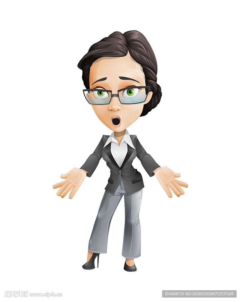 商务女士惊讶姿态展示