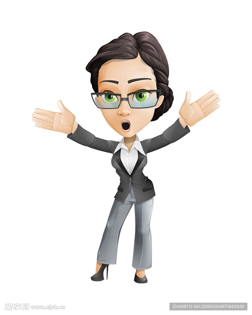 商务女性张开双臂展活力