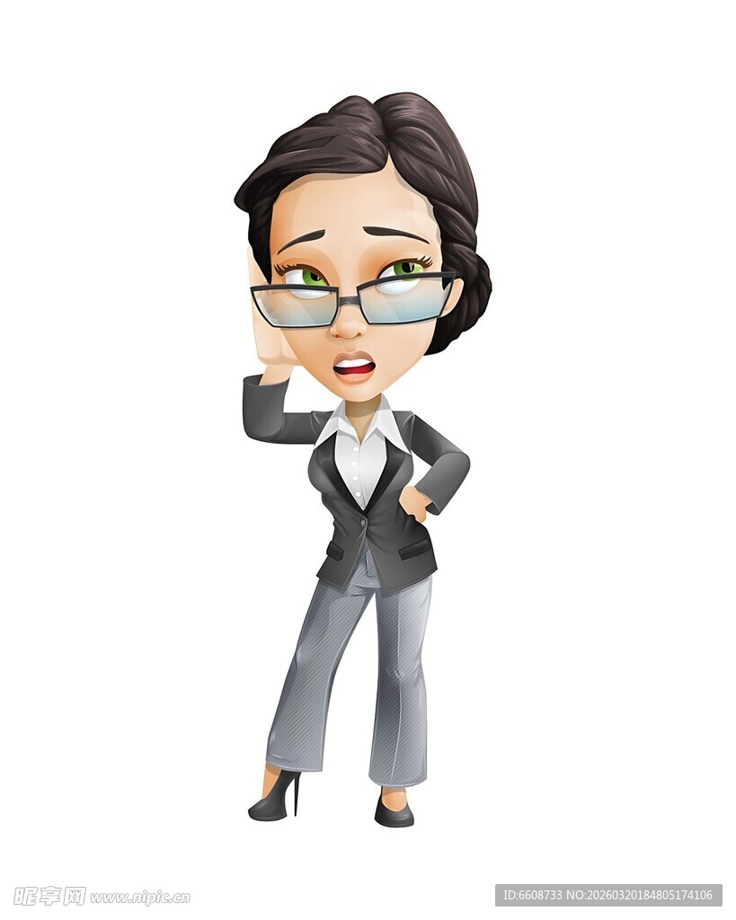 干练商务女性卡通形象