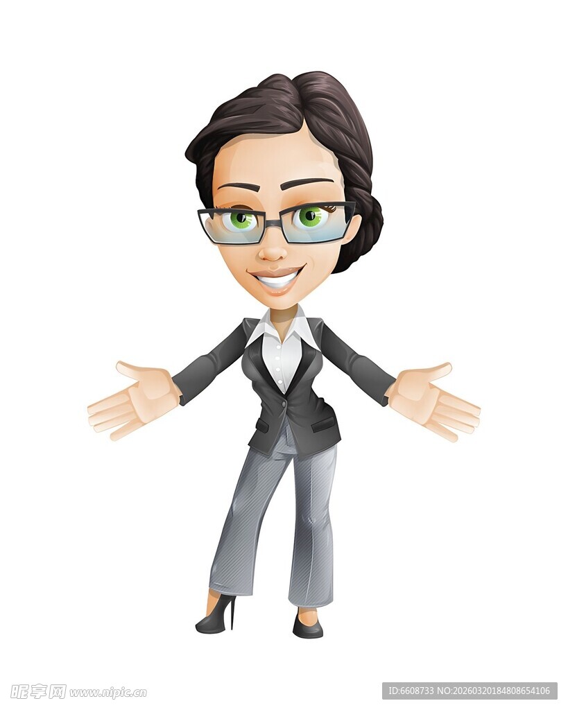 商务女士张开双臂展活力