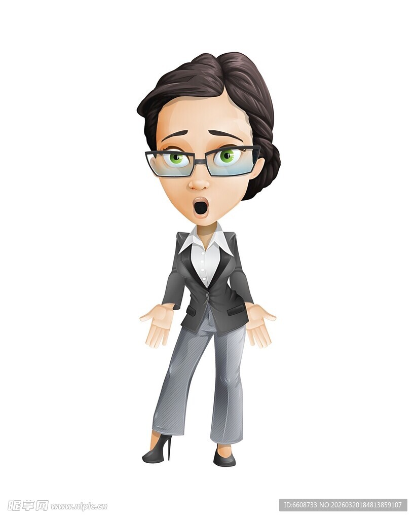 商务风卡通女职员形象