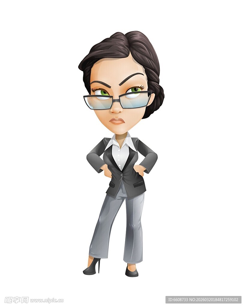干练女职场人卡通形象