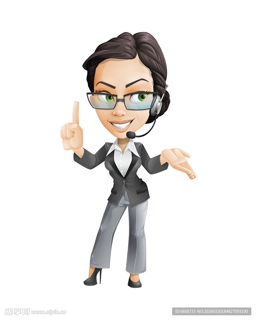 职业女性讲解姿态