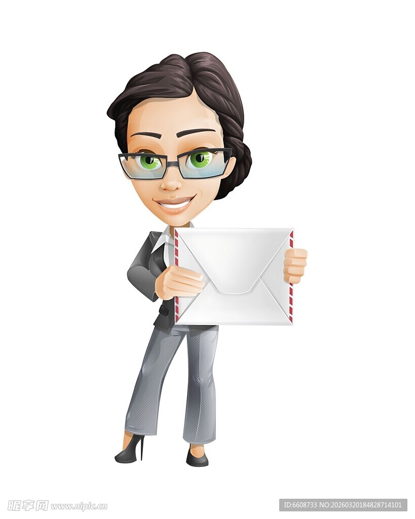 商务女性手持空白展板