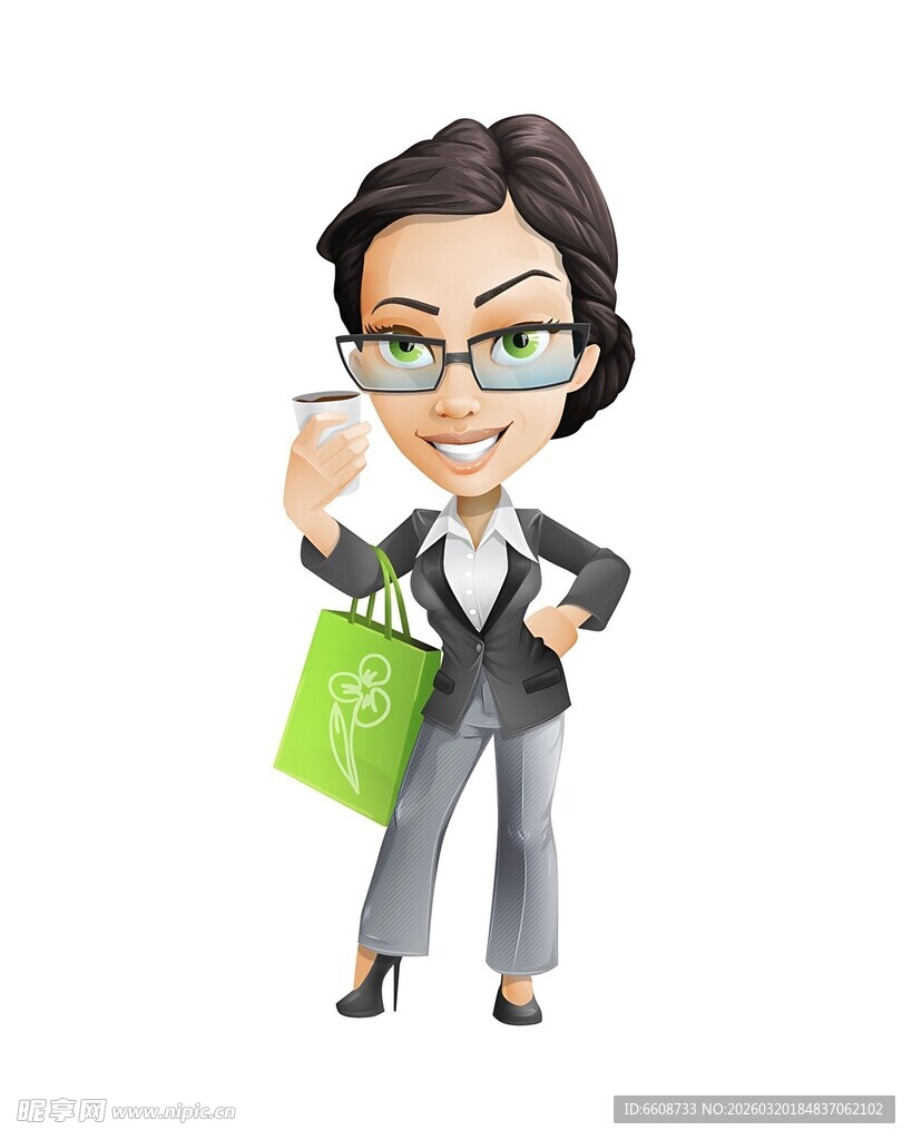 时尚职场女性购物形象