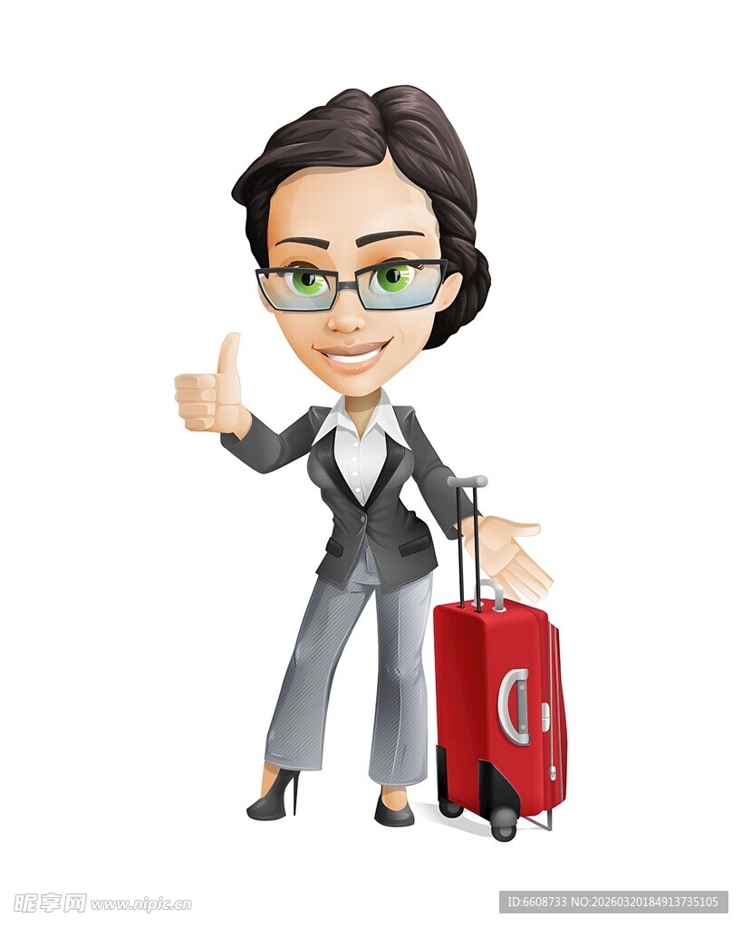 商务女士出行点赞好状态