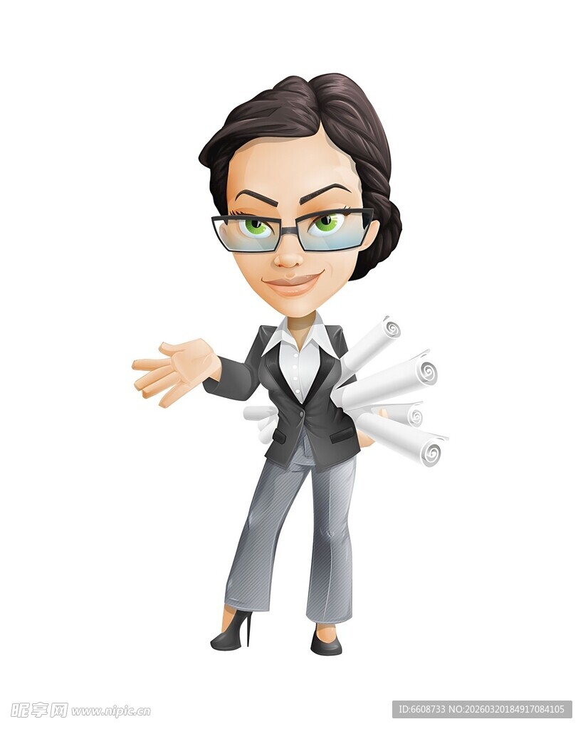 商务女士展示文件