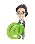 商务女性与电子邮件符号