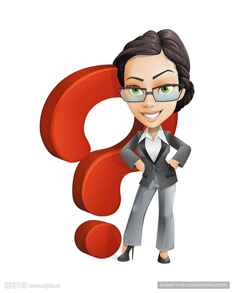 商务女性与问号的疑惑