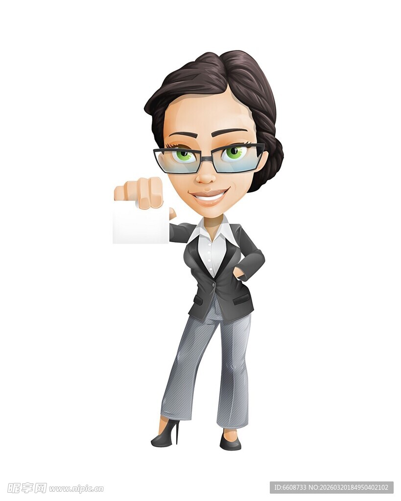 商务女性手持空白展示板