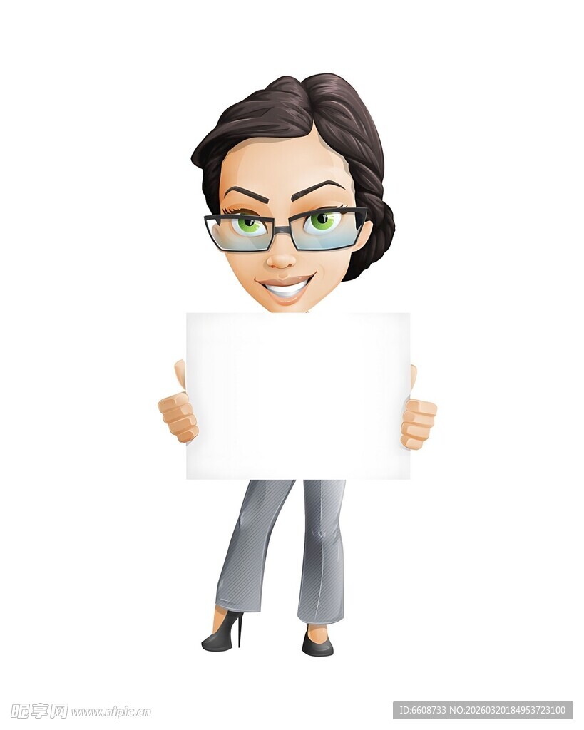 持白板的商务女性形象