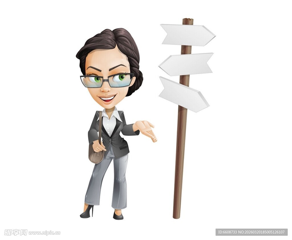 商务女士指引方向路标