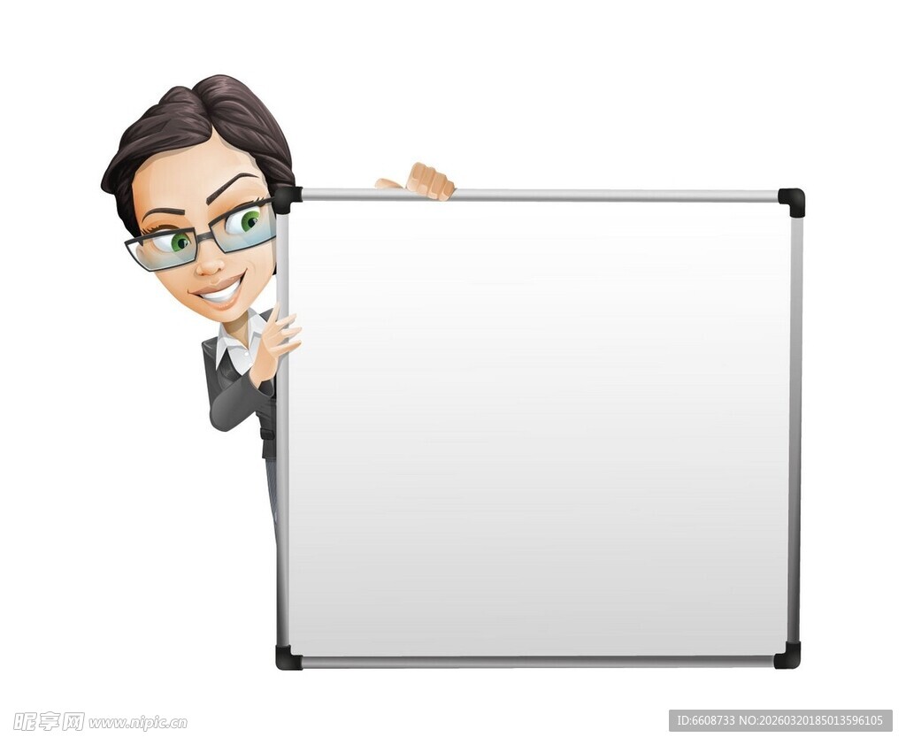 商务人士展示空白展板