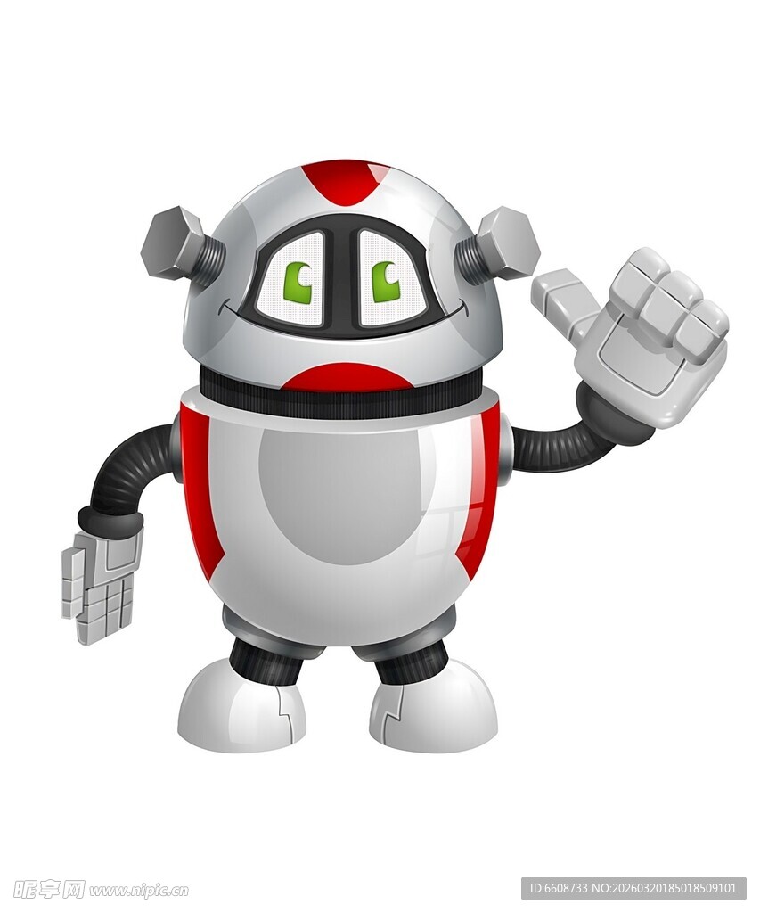 可爱机器人打招呼