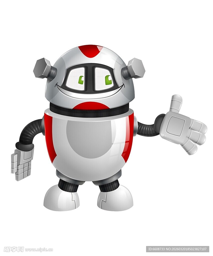 可爱机器人打招呼