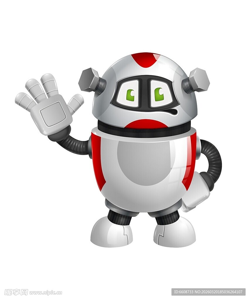 挥手的可爱机器人