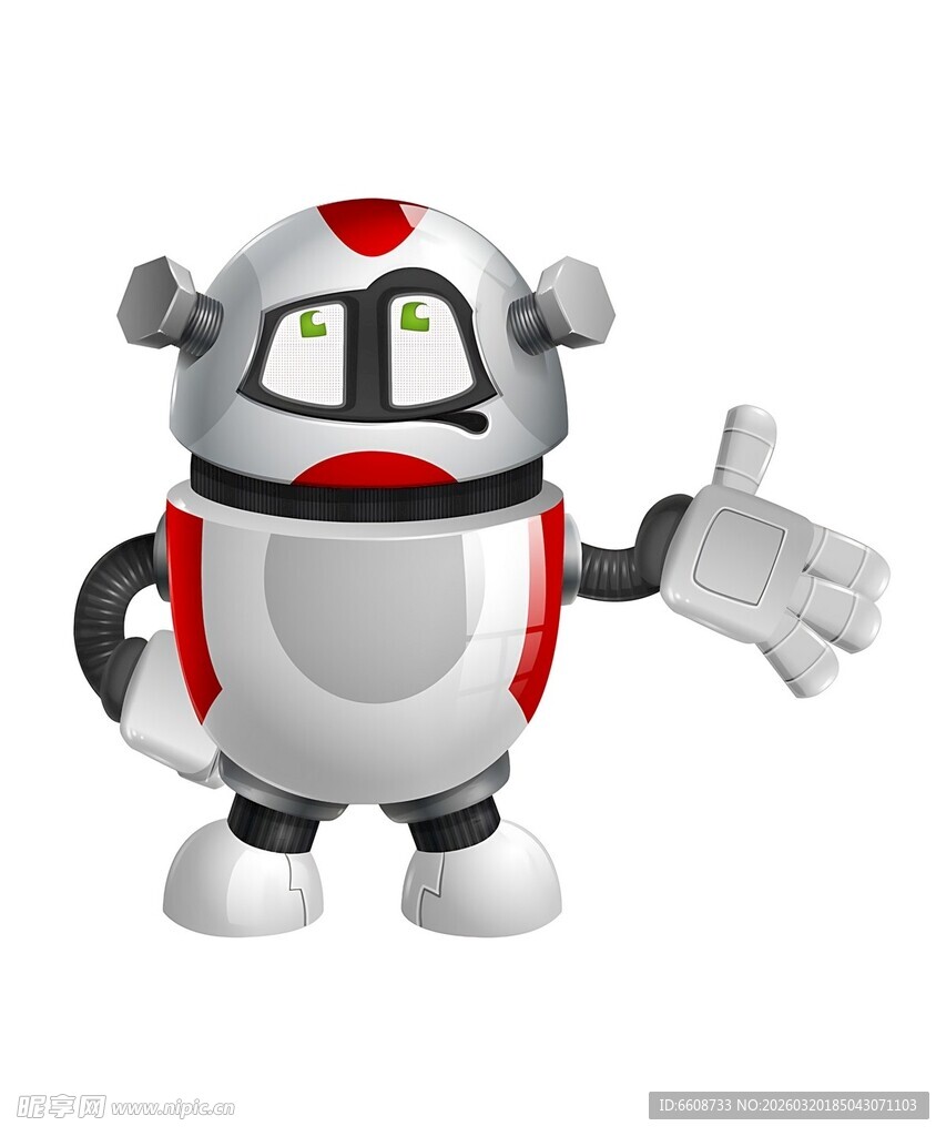 可爱机器人友好打招呼