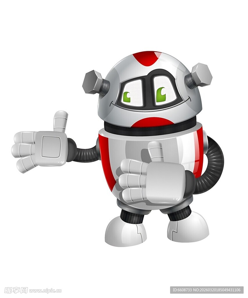 可爱机器人伸出手掌