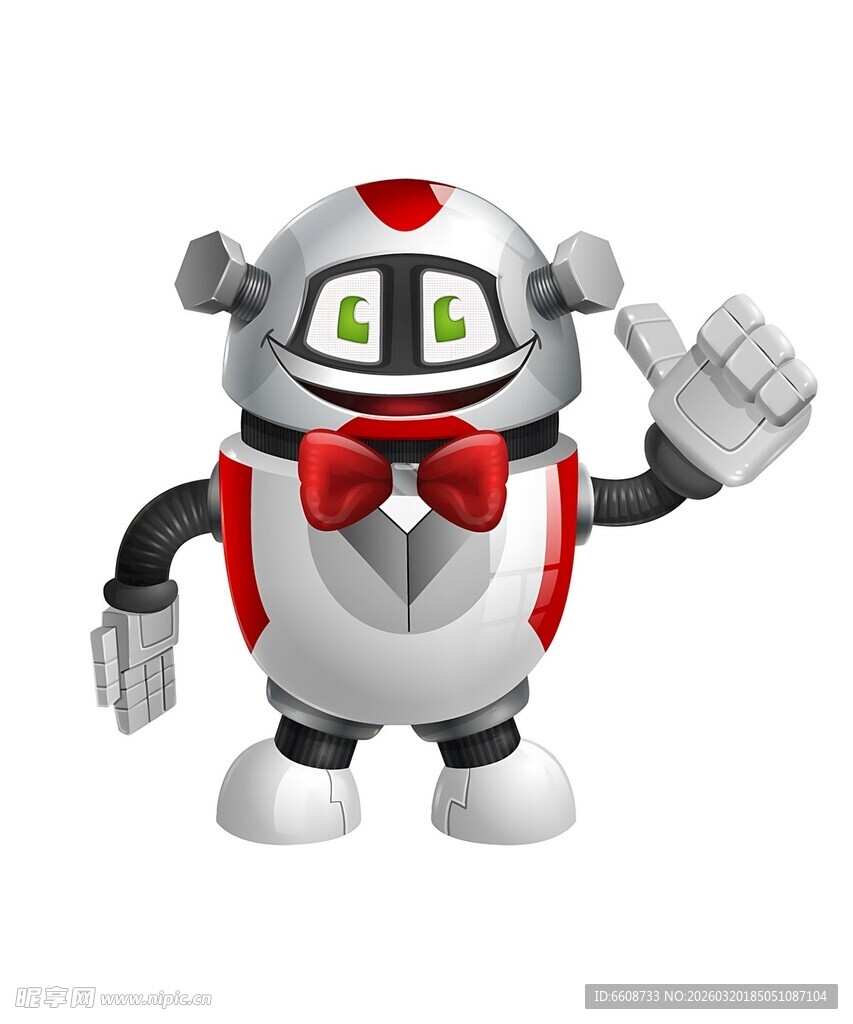 可爱机器人打招呼