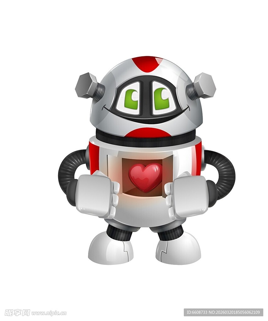 可爱机器人捧红心