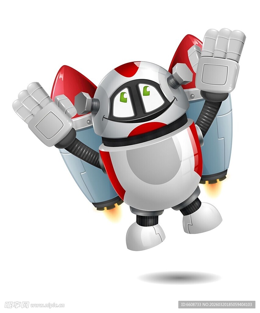 可爱卡通飞行机器人