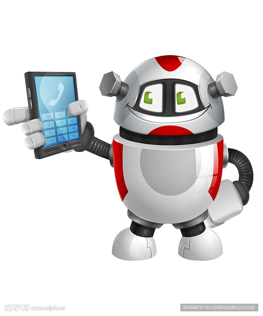 可爱机器人手持平板电脑