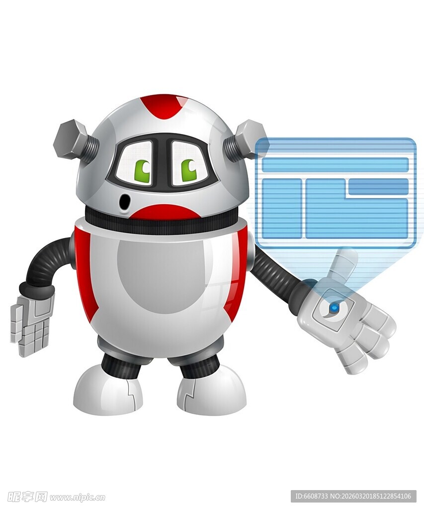 可爱机器人展示屏幕内容