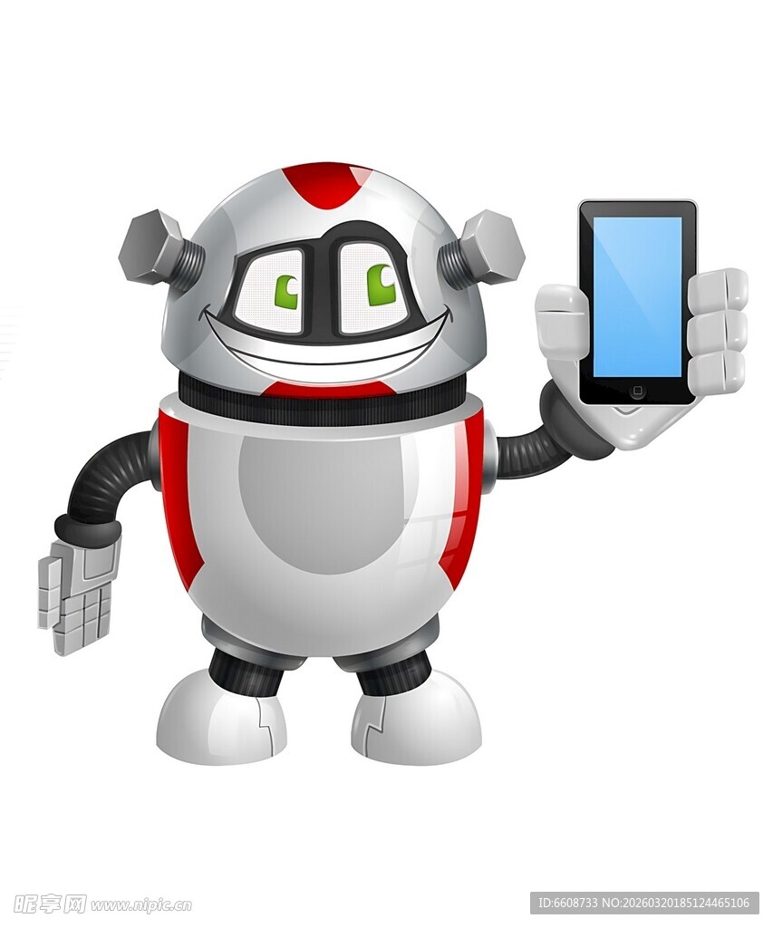 机器人手持平板展示科技感