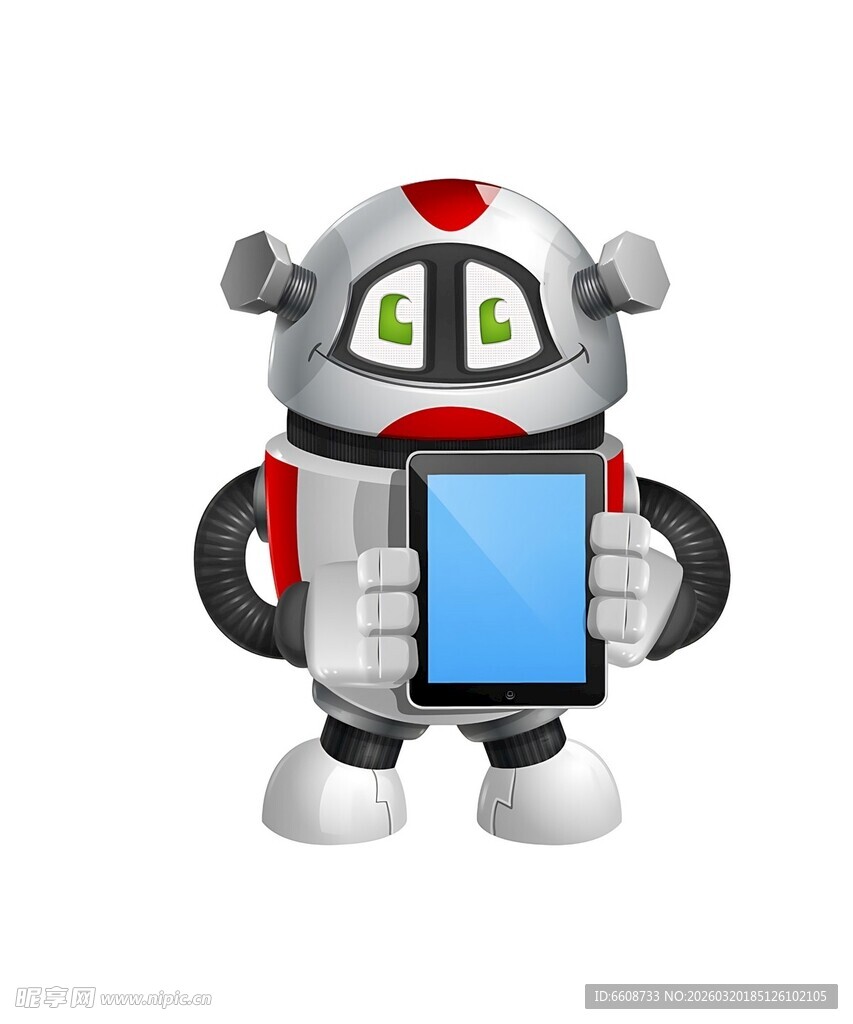 机器人手持平板展示画面