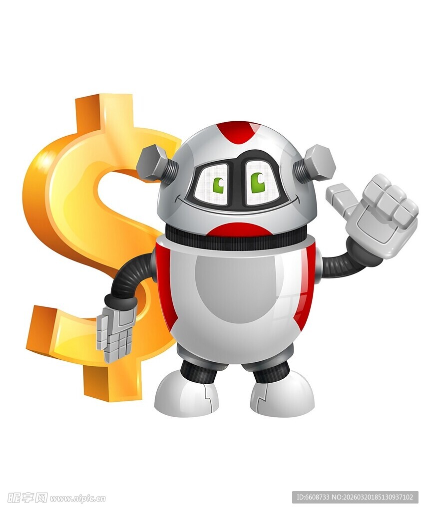 机器人与美元符号
