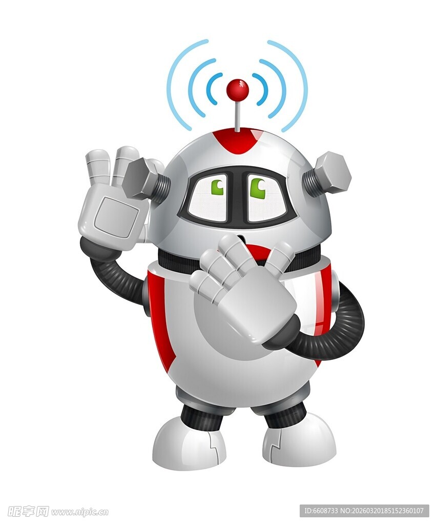 可爱机器人打招呼