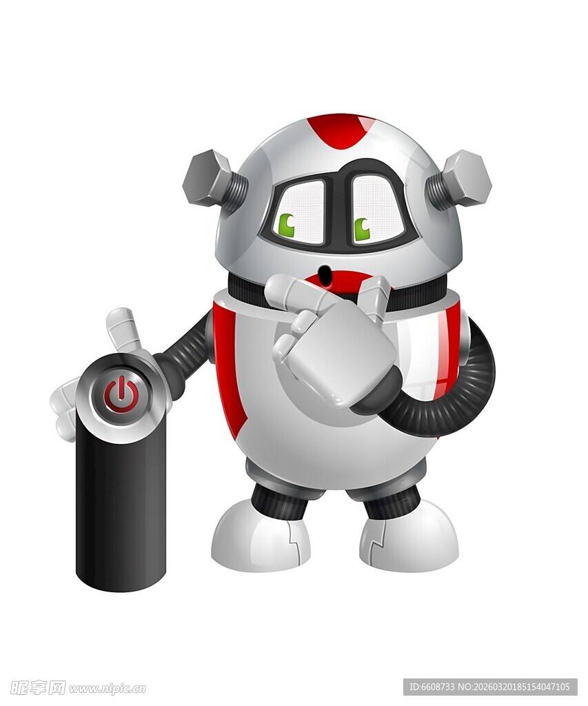 可爱机器人与黑色物件