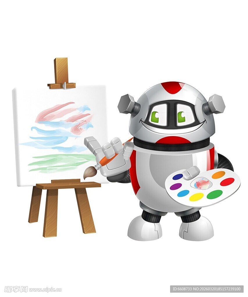 机器人画家专注作画