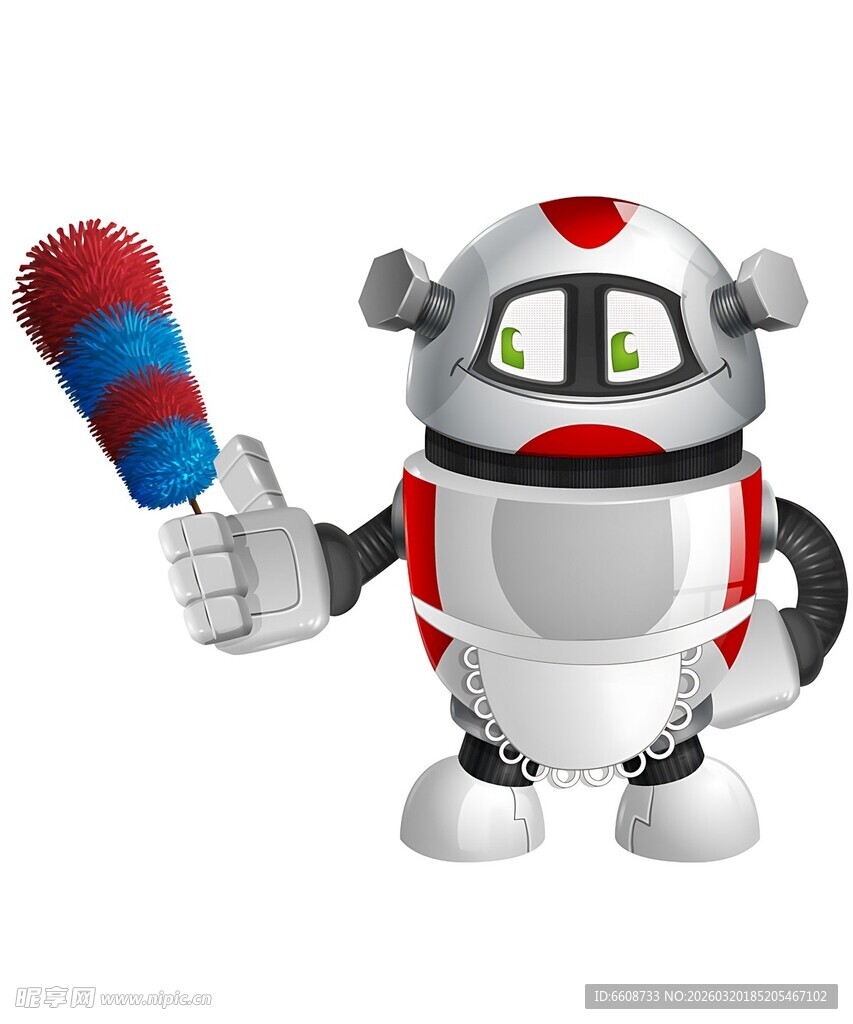 机器人手持画笔准备创作