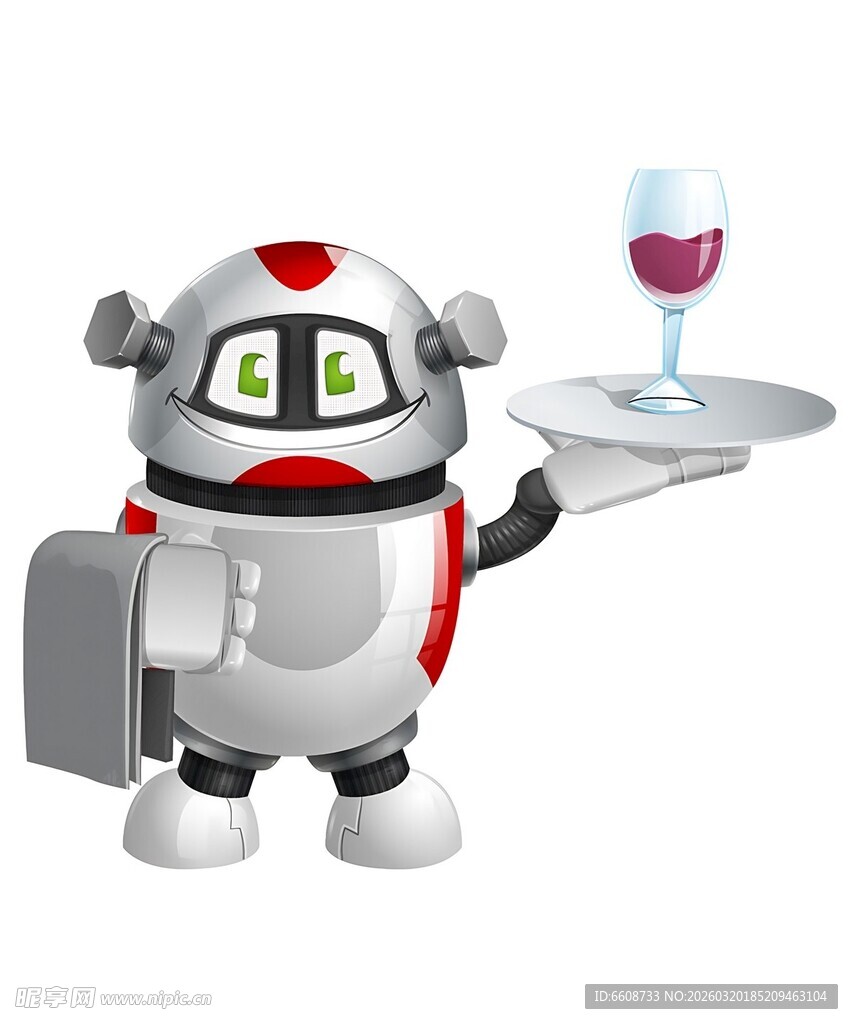 机器人服务生端酒