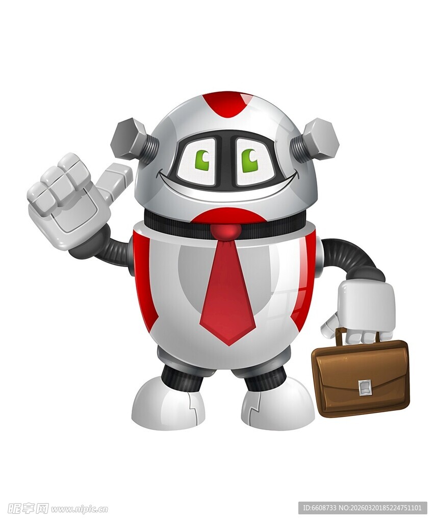 商务机器人挥手示意