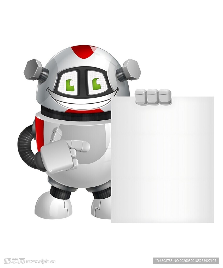 机器人展示空白广告牌